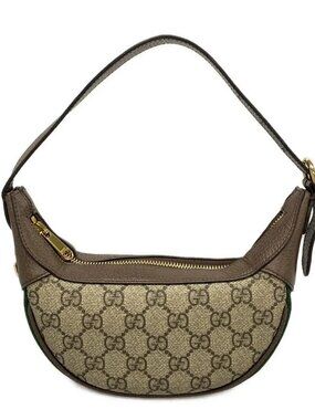 GUCCI Ophidia GG Mini Bag 658551 Beige Ebony Dark Brown PVC Leather Handbag